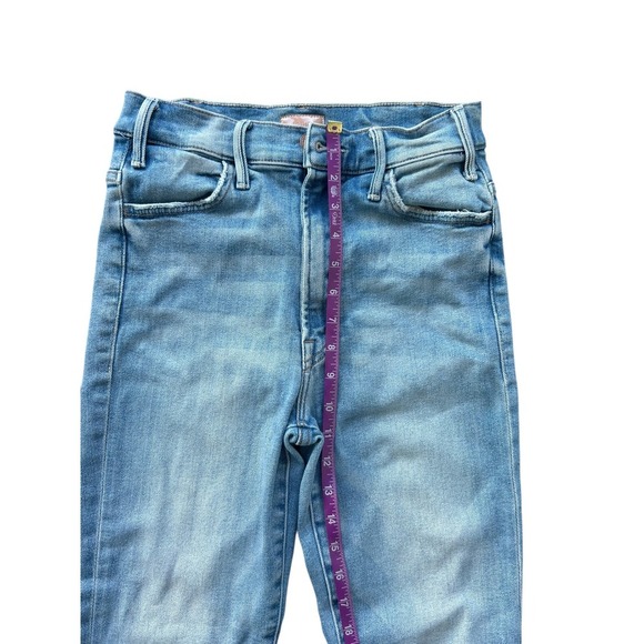 MOTHER The Hustler Ankle Fray Jeans Au Revoir Size 27 Light Wash Denim Cropped - Picture 8 of 13